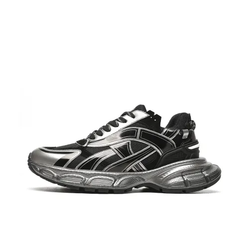 TRUMPPIPE Амортизация Высота Увеличение Низкий Топ Толстая Подошва Мужские Черные