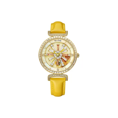 Ван Гог Кварцевый механизм Женские часы 36мм*36мм*11мм Желтый