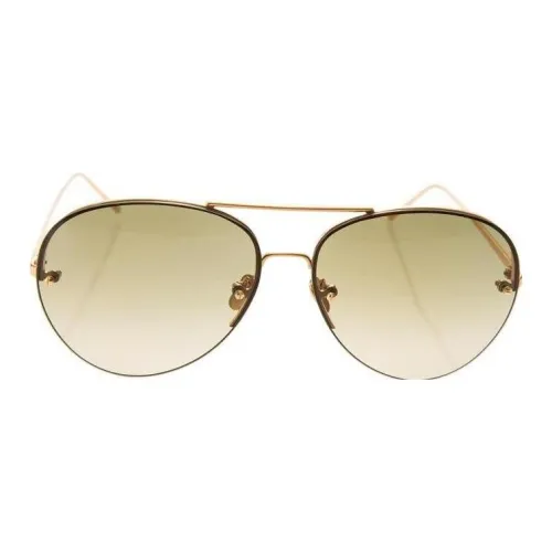 Linda Farrow Металл Aviator Солнцезащитные очки Унисекс Золото