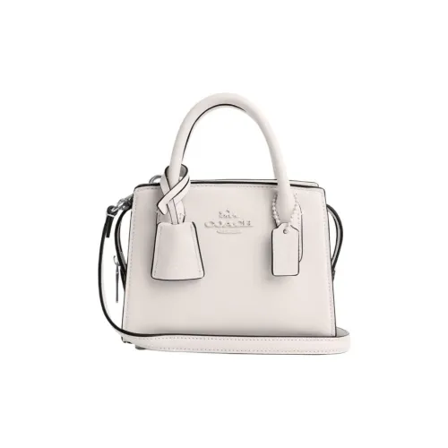 COACH Andrea PVC с коровья кожа Тоут Сумка Сумка для покупок Сумка Мини Женская Белая