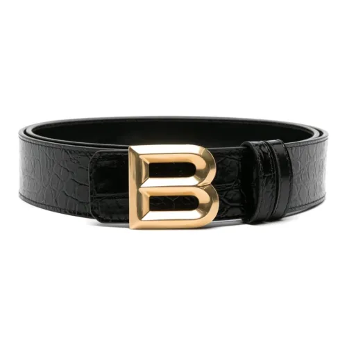 BALLY B-образный вырез украшение с плавной застежкой Кожаные ремни Мужской Черный Ширина 3,5 см