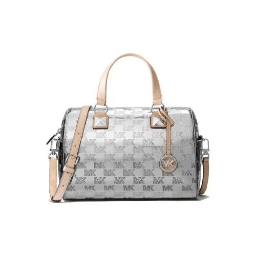 MICHAEL KORS Grayson Лакированная кожа Бостонская сумка Сумка через плечо Сумка среднего размера Women's Silver