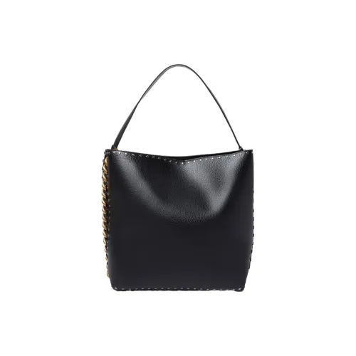 Stella McCartney Frayme Органический хлопок Тоут Сумка Сумка для покупок Сумка Сумка через плечо Женская Полночь Черный