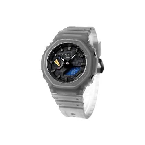 CASIO Кварцевый механизм Смольный ремешок Часы унисекс Черный циферблат GA 2100FT8A DR