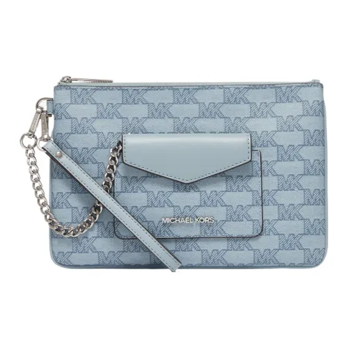 MICHAEL KORS Jet Set Item Холщовая Сумка Coin Wallet Clutch Large Женская Светло-Синяя