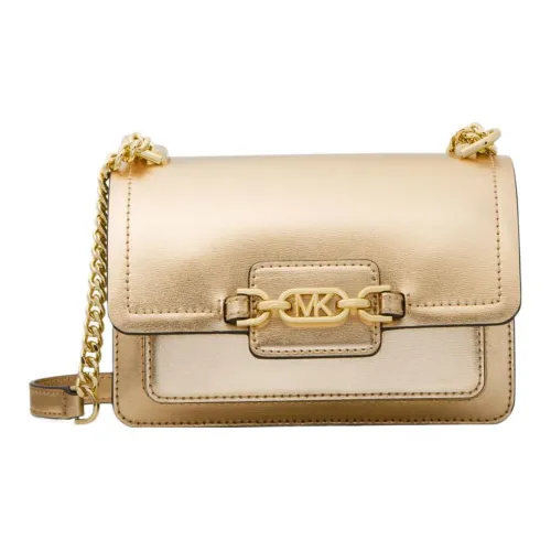 MICHAEL KORS Heather Кожа Маленькая Квадратная Сумка Сумка Сумка через плечо Сумка через плечо Экстра Маленькая Женская Светло-Золотая