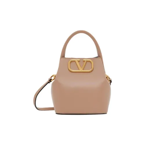 Valentino Телячья кожа Ведрообразная сумка Сумка через плечо Мини сумка Женская Светлый Умбра
