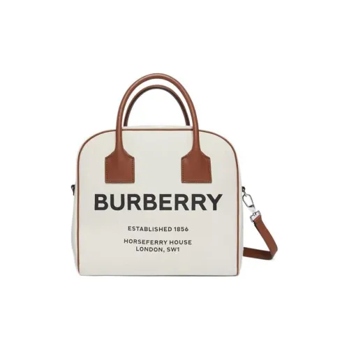 Burberry Хлопок Bowling Bag Сумка Medium Женская Бежевая и Коричневая