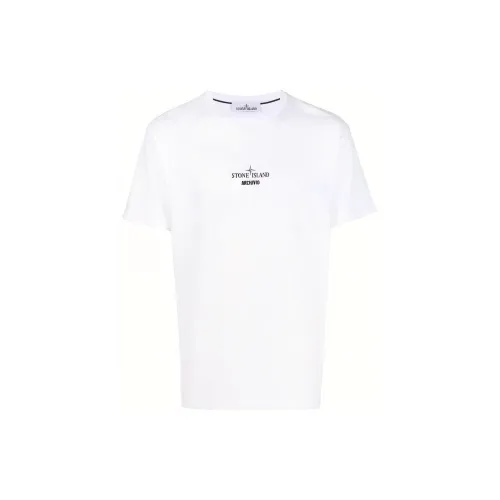 STONE ISLAND Белая Мужская T-Рубашка