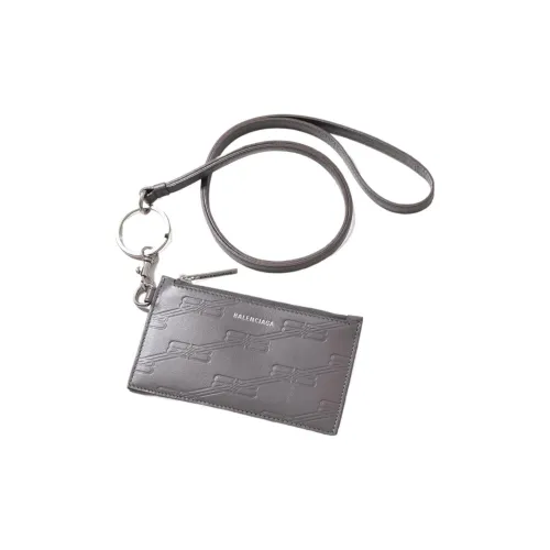 Balenciaga Mini Men's Men's Calfskin Card Holder Card Holder Dark Gray Gray