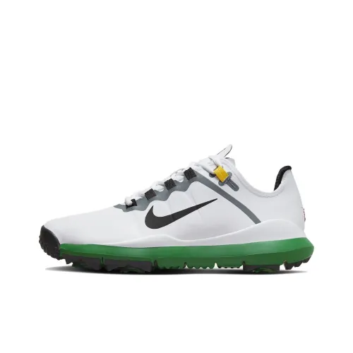 Nike Tiger Woods '13 'Masters' Slip-Resistant Low Top Golf Shoes Men's White Black Green Найк Тайгер Вудс '13 'Мастерс' Низкие Топ Обувь для гольфа Мужская Белый Черный Зеленый