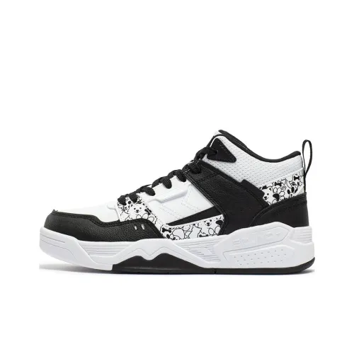 361° Амортизация Износостойкий MID Топ Скейтборд Кроссовки Женские Черный Белый