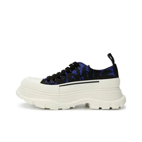 Alexander McQueen Tread Slick Low Топ Спортивная Повседневная Обувь Женская Синяя Черная