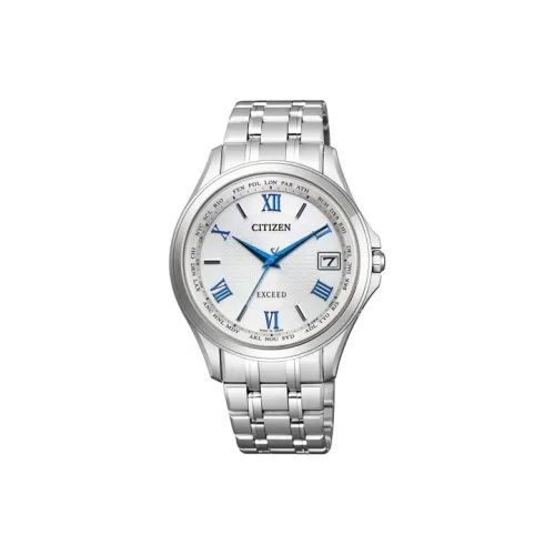 CITIZEN EXCEED Collection Солнечный Кварцевый Механизм Титан Ремешок Часы Мужские Часы Серебристый Циферблат