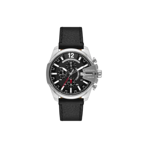 DIESEL Мужские часы Кварцевый механизм Кожаный ремешок Черный циферблат Часы DZ4592