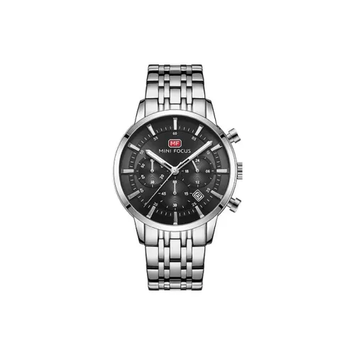 MINIFOCUS Кварцевый механизм Часы Мужские Черный циферблат