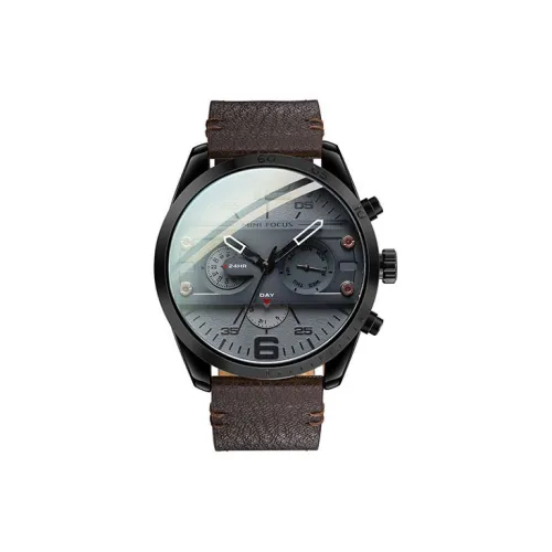 MINIFOCUS Explorer Collection Кварцевый механизм Естественная кожа Ремешок Часы Мужские Циферблат Серый