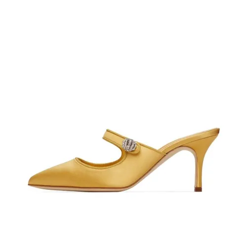 MANOLO BLAHNIK Домашние тапочки Женские Желтые