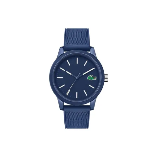 LACOSTE Мужские часы Кварцевый механизм Силиконовый ремешок 42 мм Синий циферблат