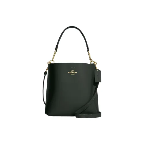 COACH Mollie Корова Кожа Спилок Сумка-ведро Сумка Сумка через плечо Сумка через плечо Маленькая Женская Amazon Зеленая