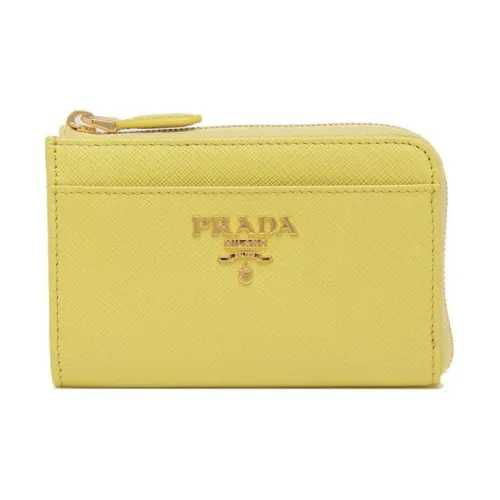 PRADA Кожа Кошелек Key Pouch Женский Желтый