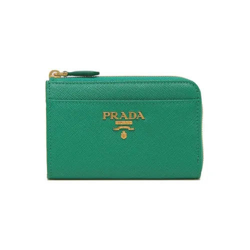 PRADA Saffiano кожа кошелек Key Pouch женский зеленый