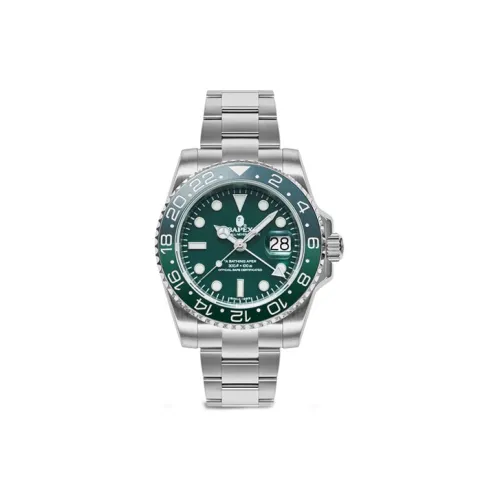 A BATHING APE Кварцевый механизм нержавеющая сталь ремешок мужские часы зеленый циферблат