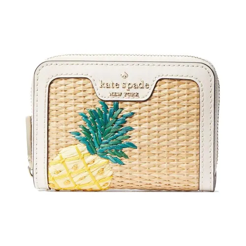 Kate Spade Держатель для карт из соломы кошелек Женский Белый и Светлый Умбра