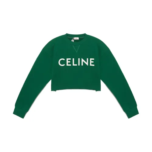 CELINE Темно-зеленый Женские Свитшоты