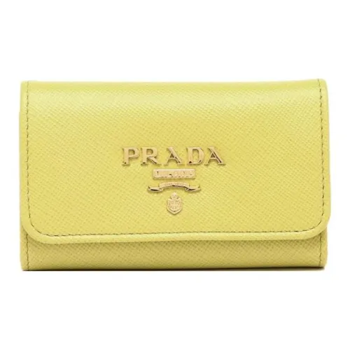 PRADA Saffiano кожа Key Pouch женские желтые