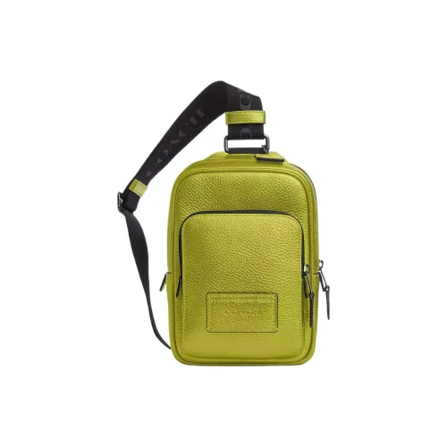 COACH Дорожка Коровья кожа с тканью сумка через плечо сумка на одно плечо мини женская металл цитрин