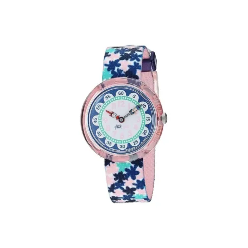 Swatch Quartz Механизм Детские часы 32 мм Белый циферблат Пластиковый корпус Часы Холст Ремешок