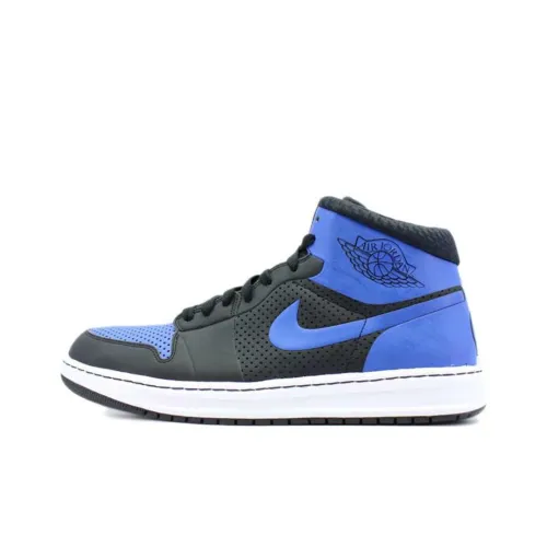 Jordan Air Jordan 1 Амортизация Высокий Топ Винтажные Баскетбольные Кроссовки Мужские Черные Синие