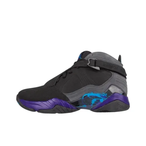 Jordan Air Jordan 8 Амортизация Износостойкий MID Топ Винтажные Баскетбольные Кроссовки Мужские Черные Фиолетовые