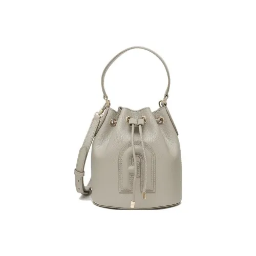Furla Кожа Ведрообразная Сумка Сумка через плечо Мини Сумка Женская Серого цвета