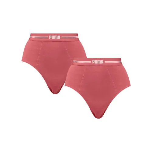 PUMA Женские трусы-бикини с высоким поясом 2 упаковки нижнее белье 2 упаковки бордовый