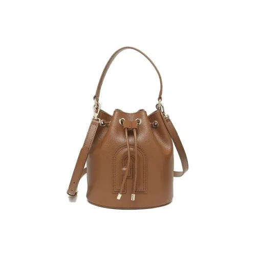 Furla Кожа Ведрообразная Сумка Сумка через плечо Мини Сумка Женская Коньяк Бренди