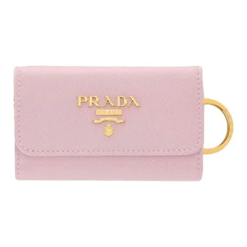 PRADA Saffiano кожа Key Pouch женский розовый