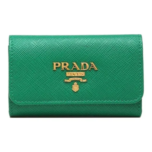 PRADA Saffiano кожа Key Pouch женские зеленый