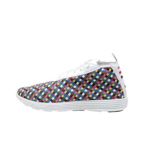 nike Lunar Chukka Woven Rainbow Износостойкий и Легкий Низкий Топ Беговые кроссовки Унисекс Белый Розовый Синий