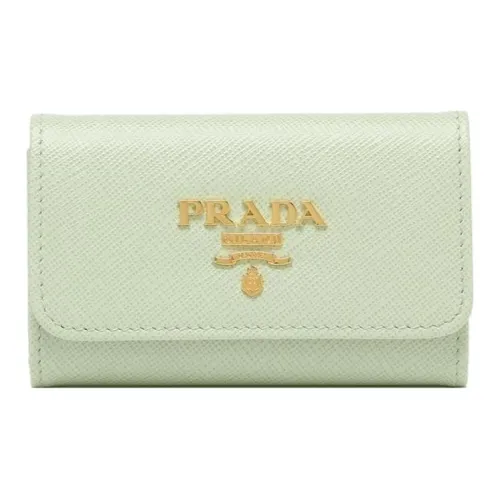 PRADA Saffiano кожа Key Pouch женский светло-зеленый