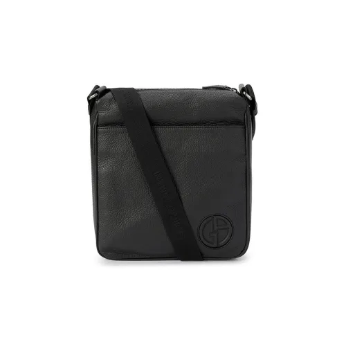 GIORGIO ARMANI Сумка через плечо из кожи мужская черная