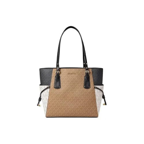 MICHAEL KORS Voyager Кожа Тоут Сумка Сумка для покупок Сумка на плечо Сумка Женская Светло-коричневая