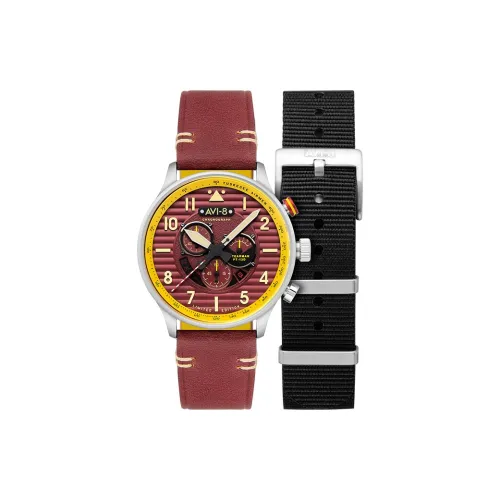 AVI 8 Кварцевый механизм Мужские часы 44mm*44mm*12mm Красный