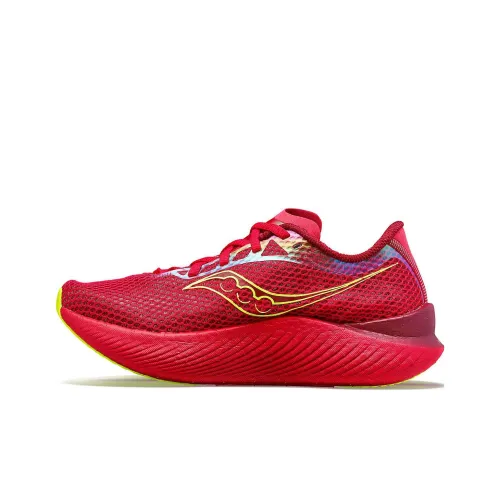 Saucony Endorphin Pro 3 Износостойкие Дышащие Низкие Кроссовки для Бега Женские Красные