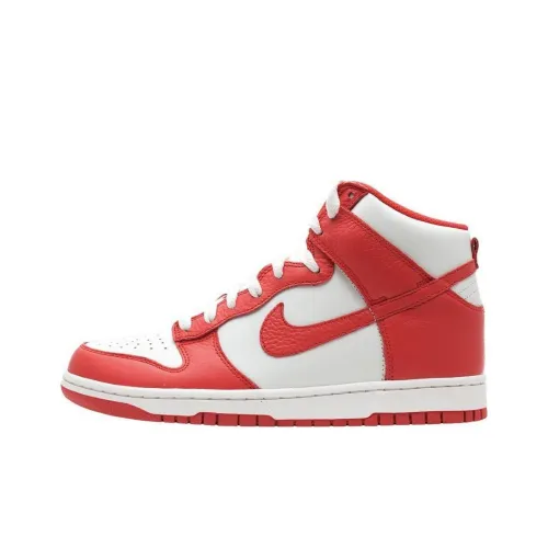 Nike Dunk High Sail Action Non Slip Lightweight Skateboard Shoes Unisex White Red