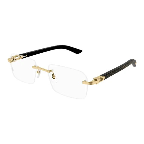 Cartier Металл Нерегулярная форма Оправы для очков Унисекс Золото