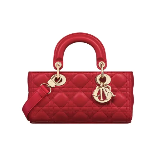 DIOR LADY D JOY Lambskin Сумка Lady Dior Сумка через плечо Сумка Маленькая Женская Красная