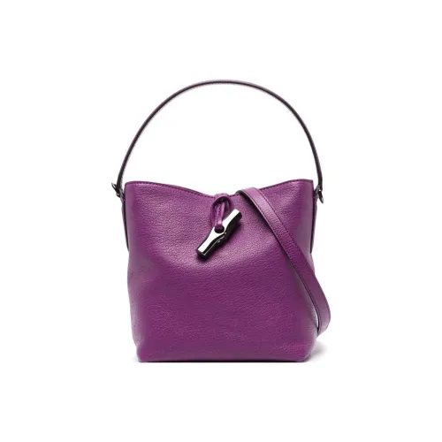 LONGCHAMP Roseau Козья кожа Ведрообразная сумка Сумка на одно плечо Экстра маленькая Женская Фиолетовая
