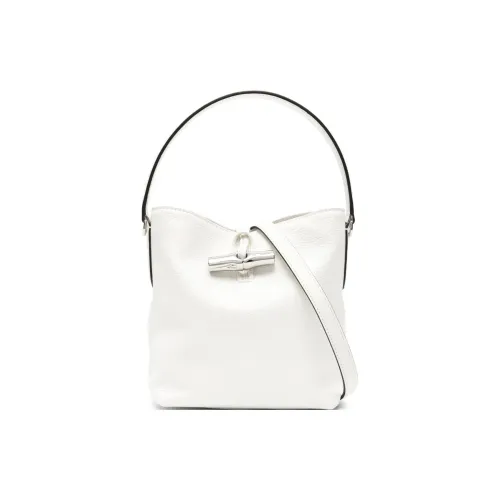 LONGCHAMP Roseau Козья кожа Ведрообразная сумка Сумка на одно плечо Экстра маленькая Женская Белая